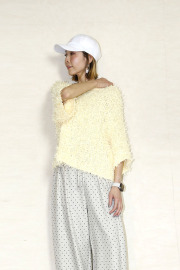 SUGAR ROSE 　チュールヤーン畦編みプルオーバー　255001