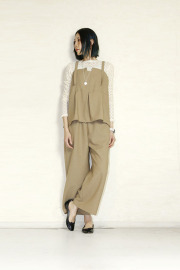 trois （トロア）　  ECOスラブブッチャーキャミソールサロペット T261-87009