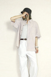 Garance et Violette (ギャランス エト ヴィオレット)   オーバーハーフスリーブシャツ　 26155-4915P03