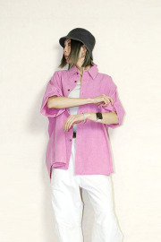 Garance et Violette (ギャランス エト ヴィオレット)   オーバーハーフスリーブシャツ　 26155-4915P