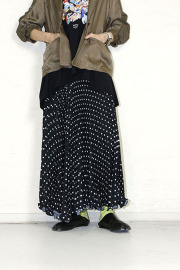 Pauline Bleu 　ドット柄プリーツスカート　87225