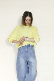 trois （トロア）5G畦編みギマコットン2WAYクルーネックプルオーバー　T261-88005-B