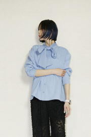 Praia　(プライア) 　デニムボウタイブラウス　LEI-25116