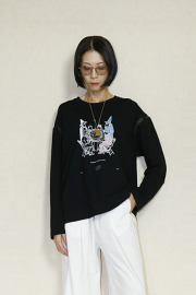 STOF（ストフ）  WORLD ORDER SAMUE LS TSHIRT 　SF26SS-25Dblack