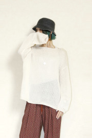 trois （トロア）5G畦編み ニットプルオーバー　T261-88045