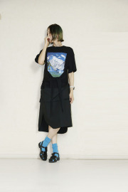 OKIRAKU　（オキラク）　shirt connected　onepiece　BF20503black