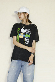 25SSROCKOFF-woodstock　Poster Uni Snow Wash T-shirt