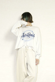 送料無料　OKIRAKU　（オキラク） cipped pigment-dye sweat shirt 　BF40405-Beige