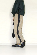 trois （トロア）ピーチポプリンサイドテープワイドパンツ　T256-87054-A