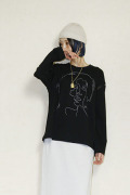 STOF（ストフ）  ONE LOVE EMBROI LS SAMUE TSHIRT 　SF26SS-25Ablack