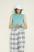 SUGAR ROSE 　ボタンデザインリブtops　266302