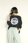 OKIRAKU　（オキラク） long sleeve graphic t-shirt 　BF40406-Charcoal