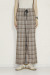 trois （トロア）サキソニーチェック セミワイドパンツ　T256-87048-E