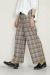 trois （トロア）サキソニーチェック セミワイドパンツ　T256-87048-E