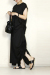 blanco 　タックアシメワンピ　BL000338black