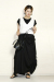 blanco 　タックアシメワンピ　BL000338black