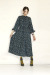 trois （トロア）　プリントギャザーワンピース　T256-85060-B