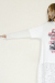 OKIRAKU　（オキラク） double sleeves lace skirt docking print t shirts BD60502-WHITE