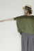 Praia　(プライア) 　フラップドルマン半袖Tee　LEZ-2482khaki