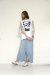 OKIRAKU　（オキラク）satin wide sleeves printed tee　BE20402white