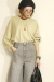 trois （トロア）　バックドレープVネックリブプルオーバー　T231-82010-B