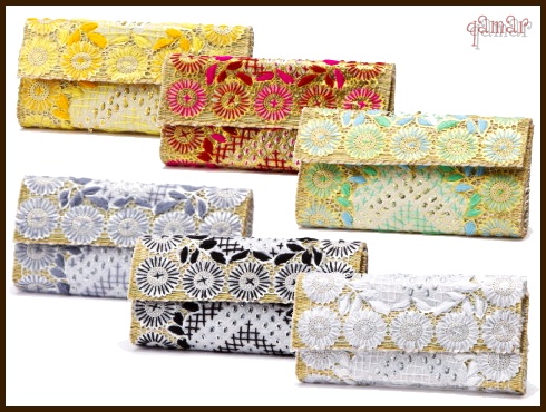 [モロッコ雑貨][クラッチバック]【ワルダ　クラッチバック L】刺繍とスパンコールが華やかなクラッチバッグ