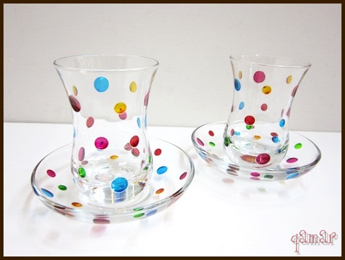 トルコ雑貨 ラウンドドット チャイグラス セレクト輸入雑貨通販ショップ Qamar