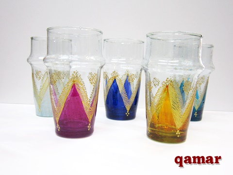 モロッコ　ペイントリサイクルグラス