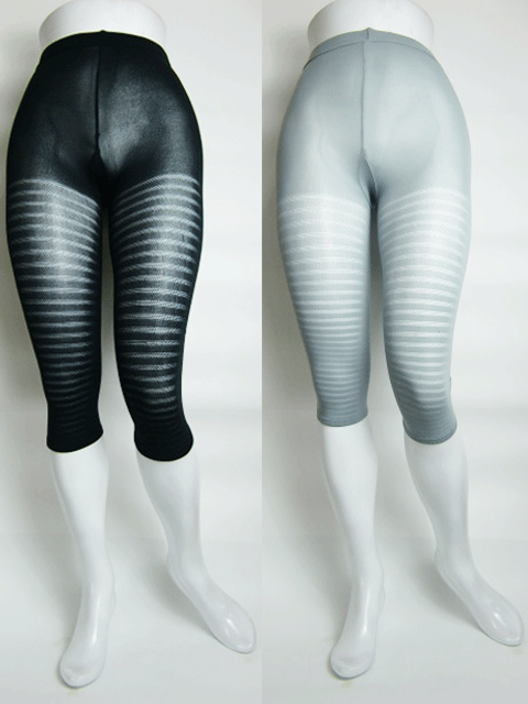 ワンコイン　シースルーボーダー7分丈レギンス