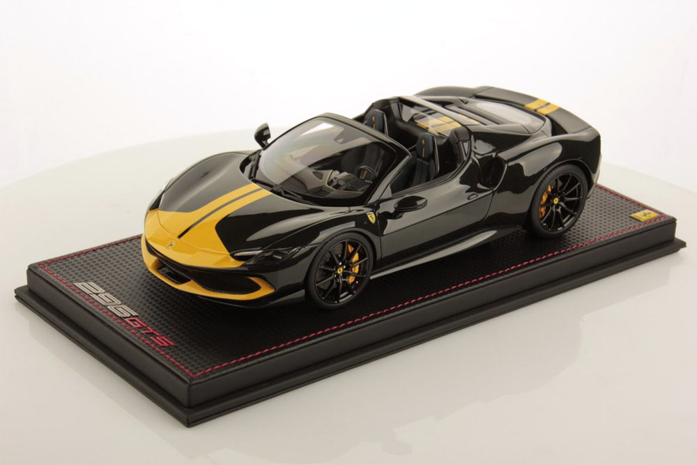 MR collection FE037SE3 1/18 Ferrari 296GTS Nero Daytona /Assetto Fiorano (Giallo Modena) Limited 25pcs