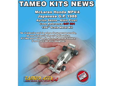 TAMEO kit 64T001 1/64 McLaren MP4/4 Japanese GP 1988 ミニカー専門