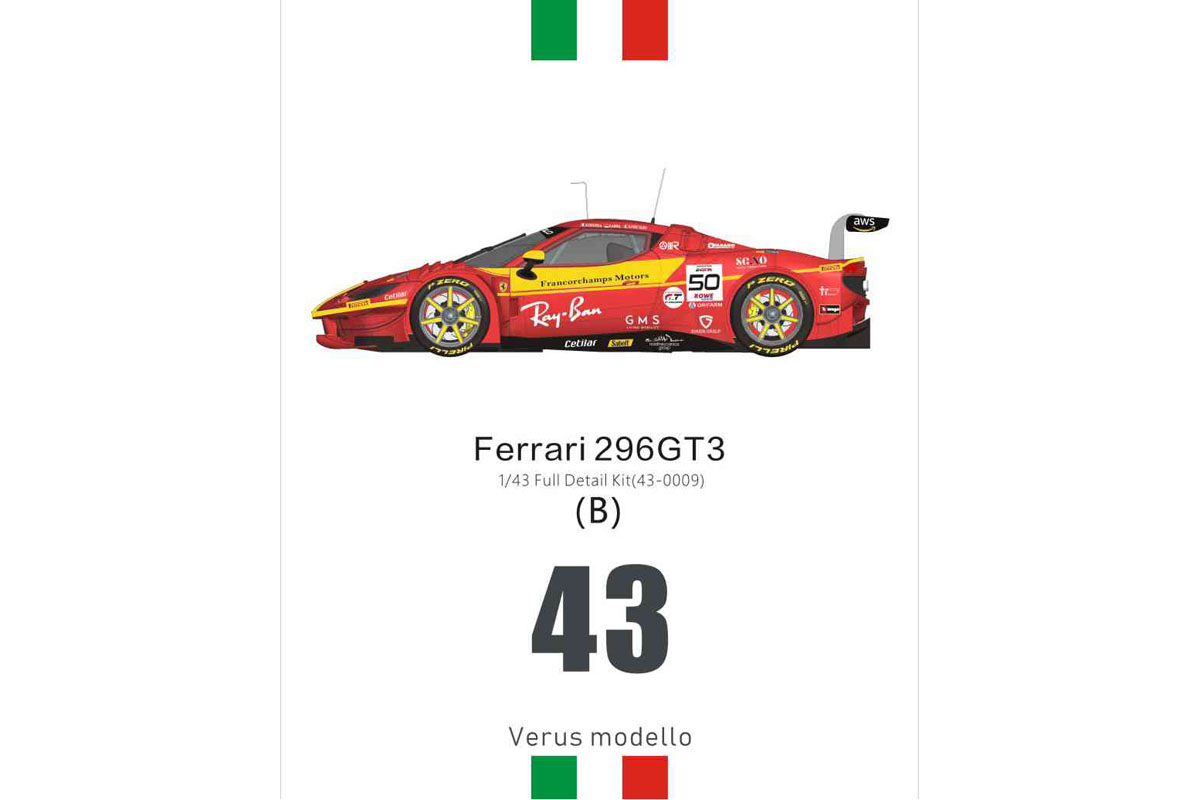 ** 予約商品 ** Alpha Model 1/43キット AM43-0009B Ferrari 296 GT3 Ver.B AF Corse Francorchamps Motors