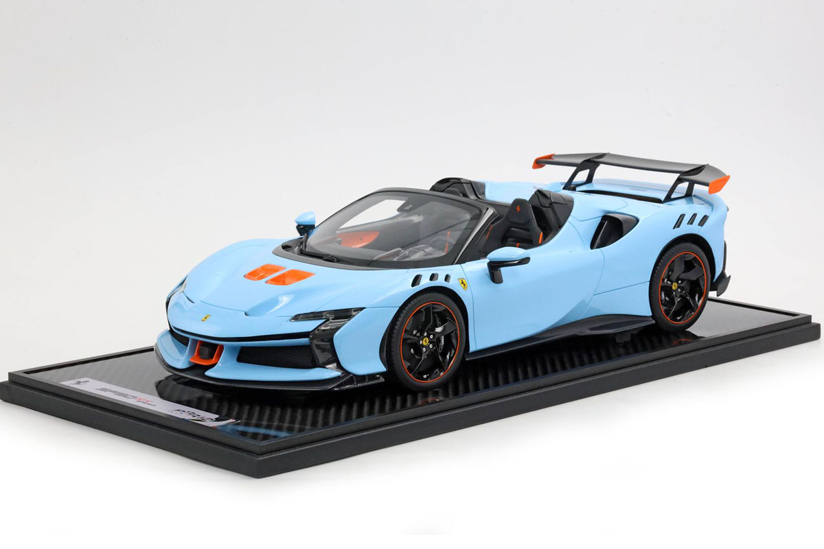 BBR1221C 1/12 Ferrari SF90XX Stradale Spider Azzurro La Pista Limited 5pcs