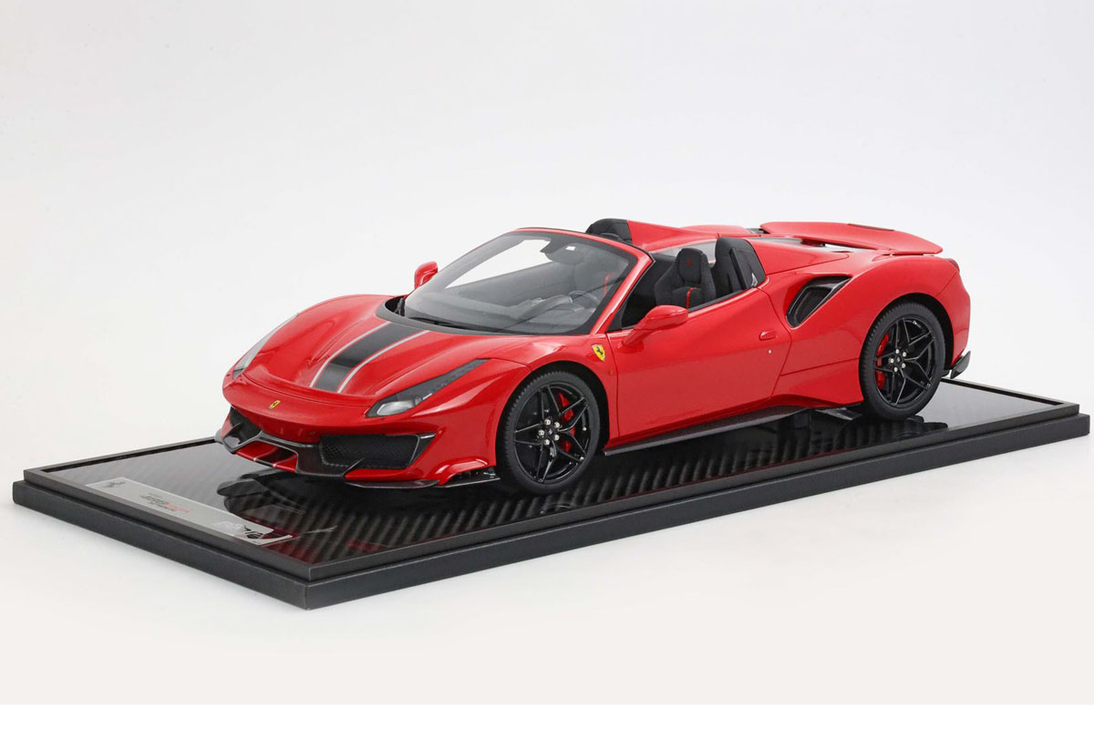 BBR1225B 1/12 Ferrari 488 Pista Spider Open roof Rosso Corsa Limited 30pcs