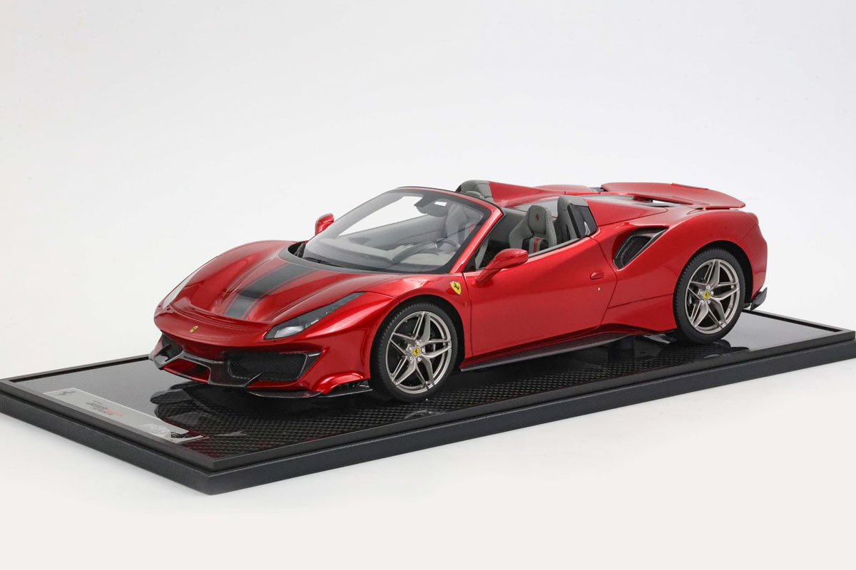BBR1225C 1/12 Ferrari 488 Pista Spider Open roof Rosso Fuoco Limited 30pcs