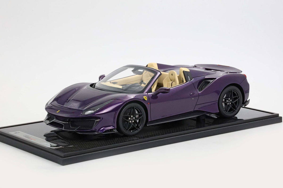 ** 予約商品 ** BBR1225E 1/12 Ferrari 488 Pista Spider Open roof Viola Hong Kong Limited 10pcs