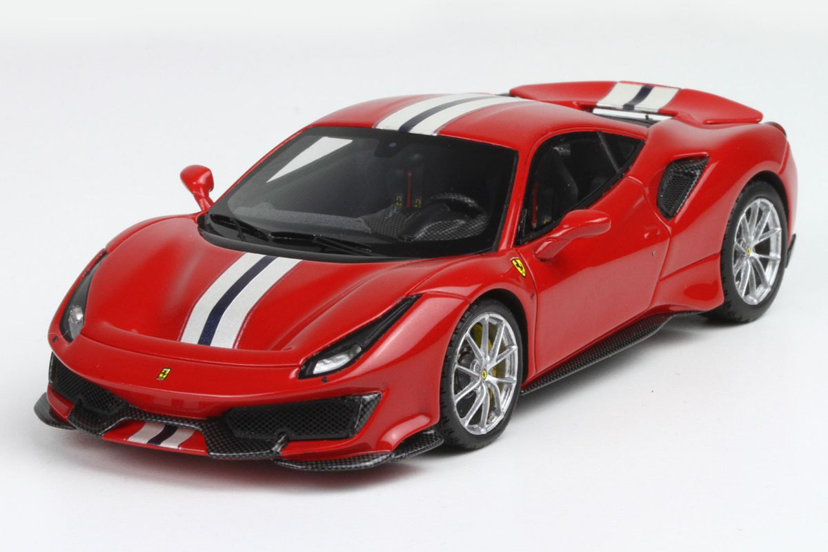 ** 予約商品 ** BBRC202A-26 1/43 Ferrari 488 Pista Metallic Rosso Corsa /Argento Nurburgring - Blu America stripe /Yellow brakes Limited 148pcs