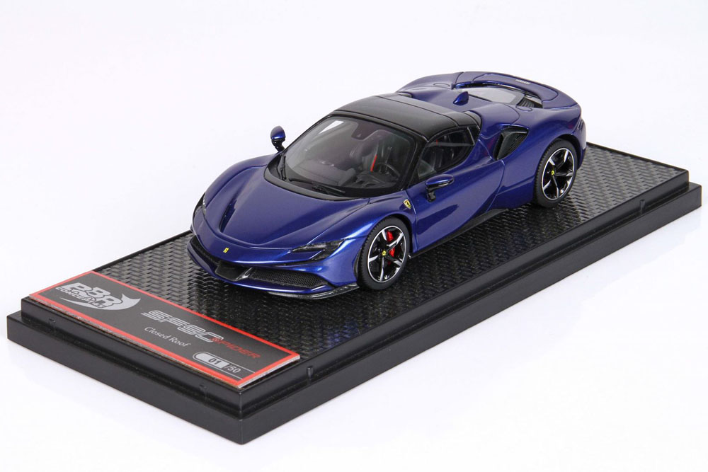 BBRC249B Ferrari SF90 Spider (closed roof) Blue Electric Metal Limited 50pcs （ブラックルーフ）