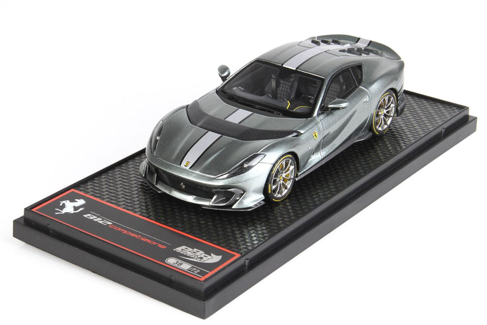 BBRC259A1 Ferrari 812 Competizione 2021 Coburn Grey /Racing Silver Nurburgring Strip Limited 72pcs