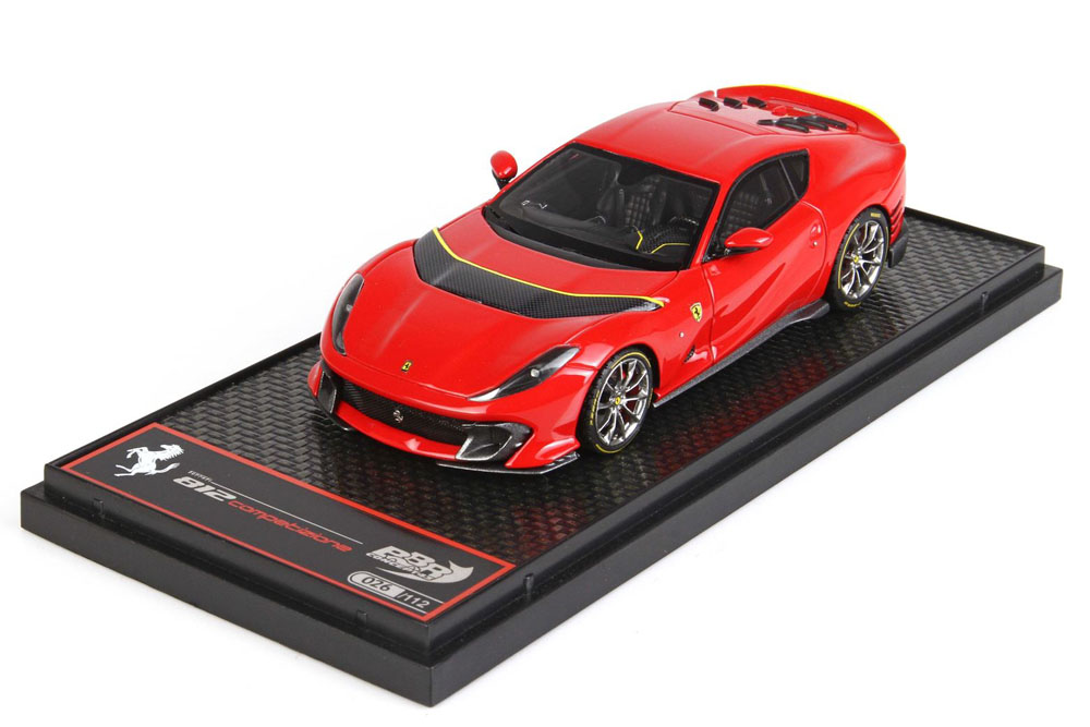 BBRC259B2 Ferrari 812 Competizione 2021 Rosso Corsa /Horizontal Racing Giallo Fly Strip Limited 212pcs