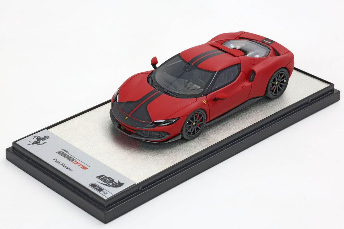 BBRC265SU03 Ferrari 296 Assetto Fiorano Rosso F1 Metallic Matt / Black stripe Limited 15pcs