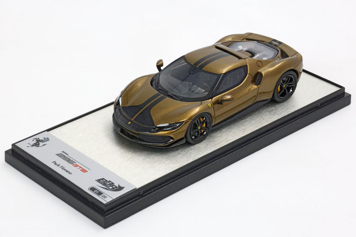 【お取り寄せ商品】 BBRC265SU07 Ferrari 296 Assetto Fiorano Verde Volterra gloss / Black stripe Limited 20pcs