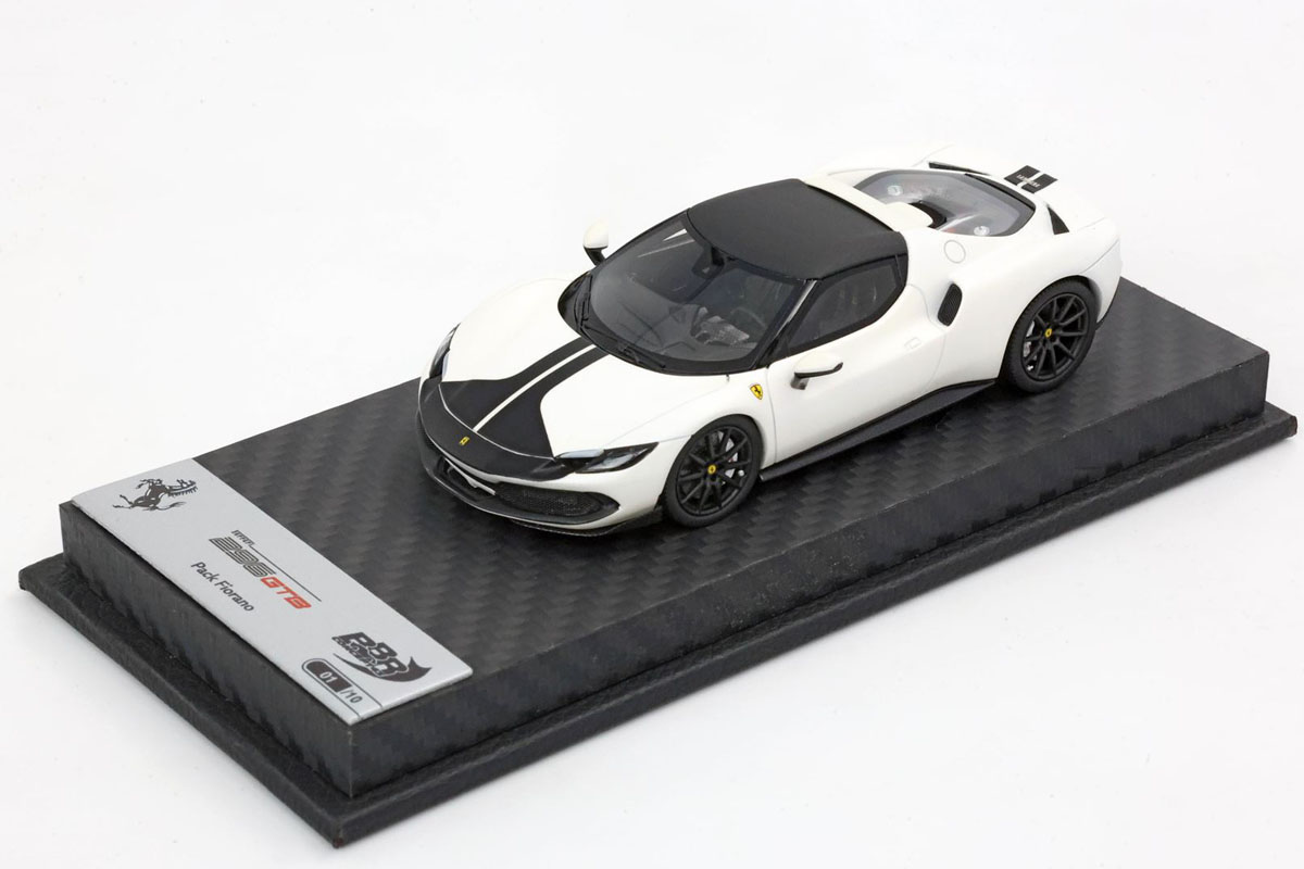 BBRC265SU08 Ferrari 296 Assetto Fiorano Fuji White matt / Black roof  (Carbon Base) Limited 10pcs