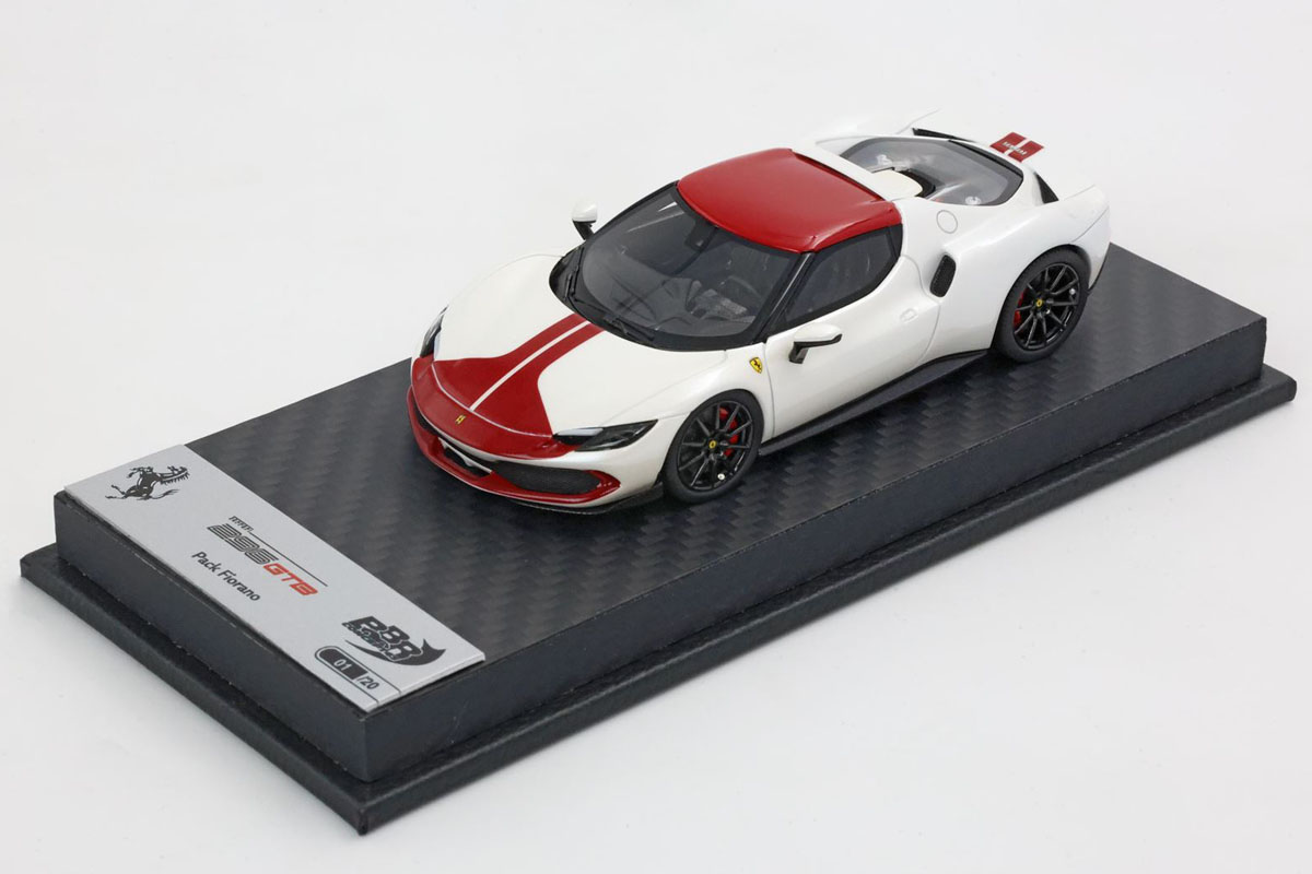 【お取り寄せ商品】 BBRC265SU10 Ferrari 296 Assetto Fiorano Fuji White gloss / Dark Red roof (Carbon Base) Limited 20pcs