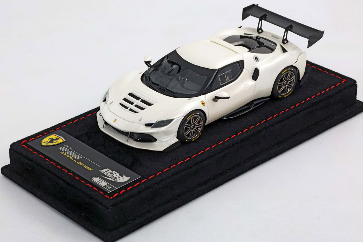** 予約商品 ** BBRC293D Ferrari 296 Challenge 2023 Fuji White - Alcantara Base Limited 24 pcs