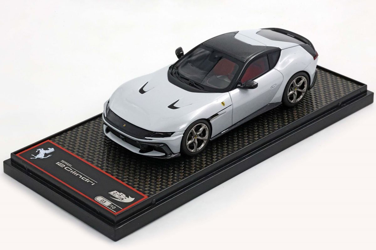 BBRC299B1 1/43 Ferrari 12 Cilindri Coupe Bianco Artico / Grigio Corsa gloss wheels Limited 10pcs