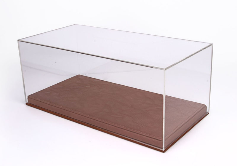 BBR 1/18 カーモデル用 高級アクリルケース と ブラックレザーベース