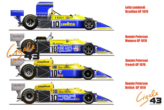 Cigale 43 Decal CDS003 1/43 March 761 Works Yellow-Blue/Lavazza 1976 for Peterson - Lombardi 【メール便可】