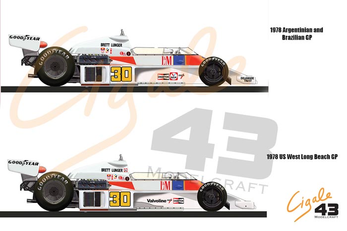 Cigale 43 Decal CDS012 1/43 McLaren M23 L&M 1978 for Lunger 【メール便可】