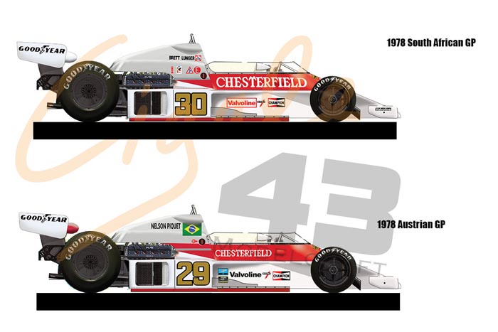 Cigale 43 Decal CDS017 1/43 McLaren M23 BS Fabrications-Chesterfield Racing 1978 for B.Lunger - N.Piquet 【メール便可】